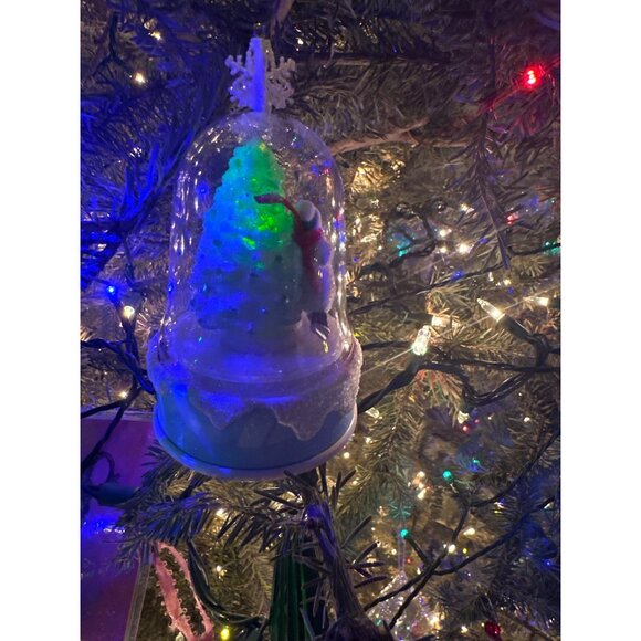 Hallmark Keepsake Snowman Skating A Cool Holiday Ornament Motion Sound Globe - Picture 4 of 12